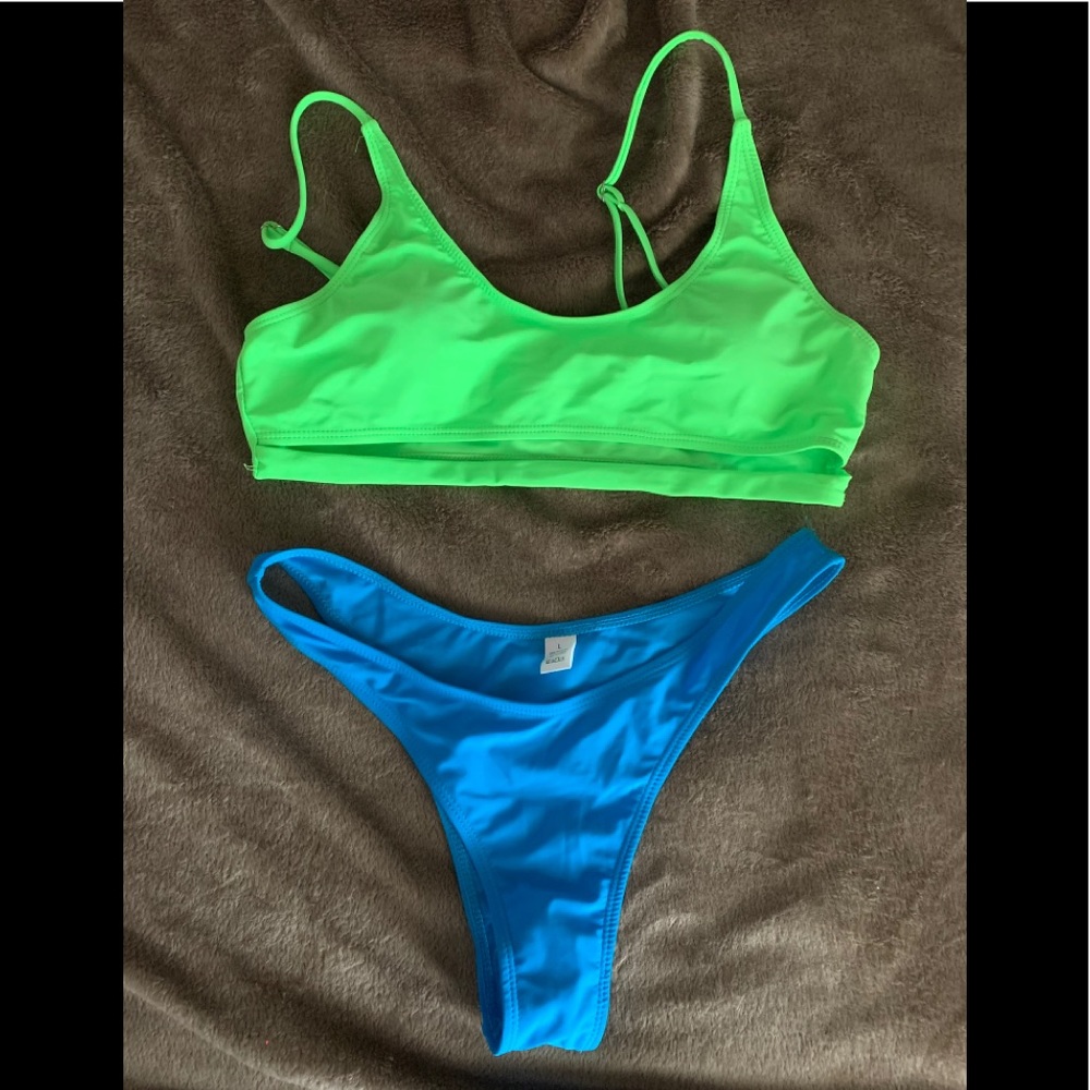 Bikini - Neon Green and Blue